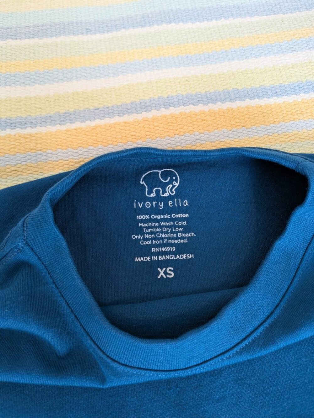 ⭐ Ivory Ella Teal Blue Elephant long sleeve shirt XS - Picture 5 of 7